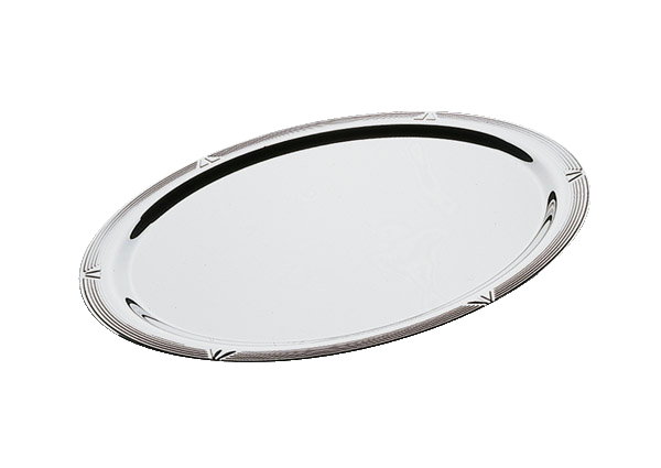 Fleisch- und Gemüseplatte 50 x 36 cm, H, 2,6 cm, oval , Edelstahl