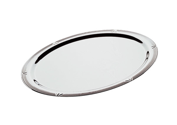Fleisch- und Gemüseplatte 50 x 36 cm, H, 2,6 cm, oval , Edelstahl